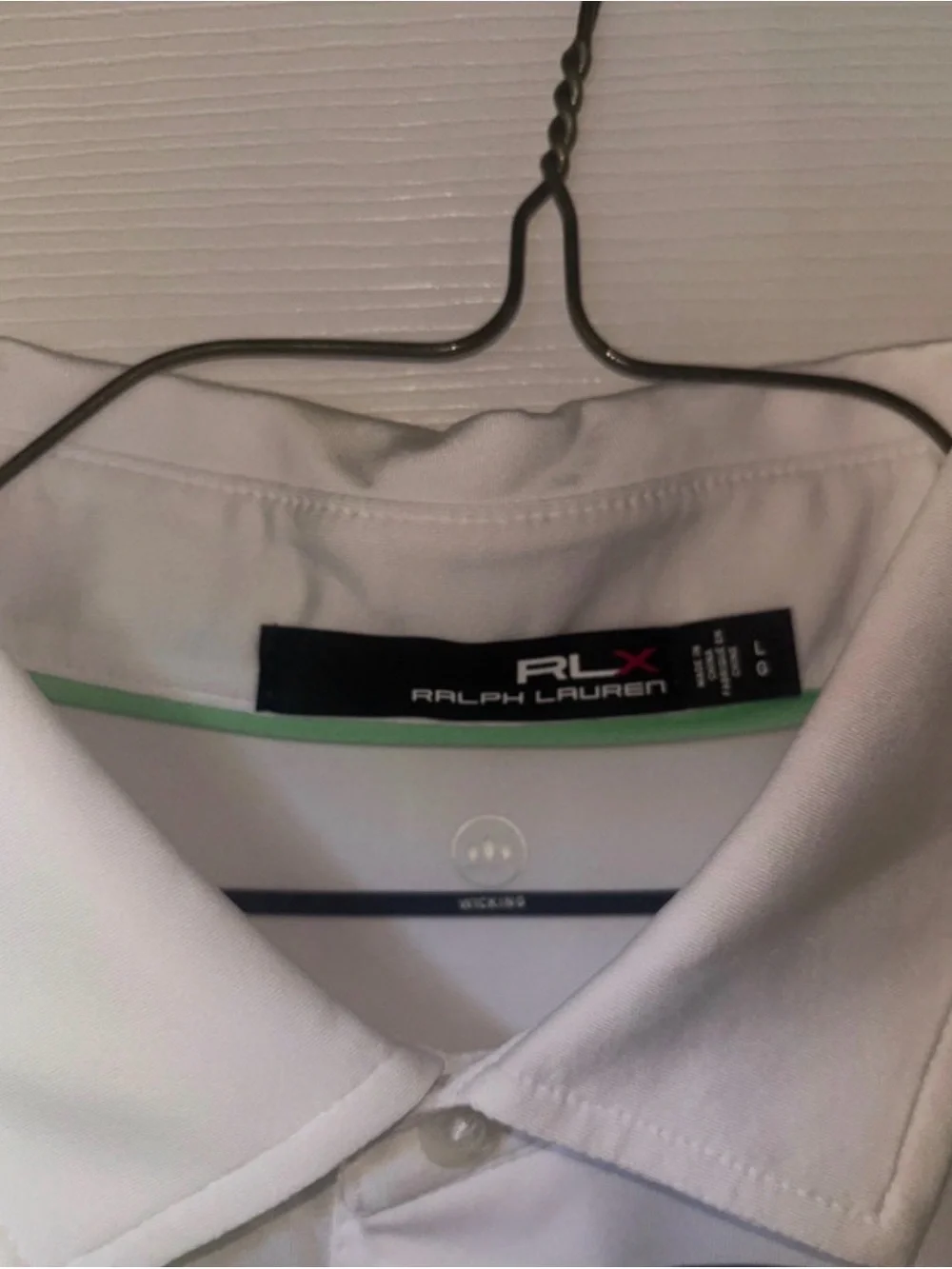 Ralph Lauren White Polo with Navy Horizontal Stripes